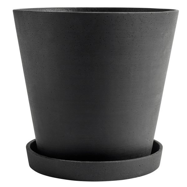 Hay Flowerpot Ruukku Ja Aluslautanen Musta Xxxl